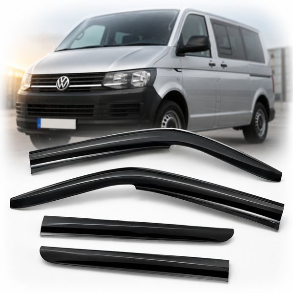 Дефлекторы окон ветровики Volkswagen T-5 / T6 4D 2003-2018 скотч SunPlex 4 шт (SP-S-18) 96519 фото