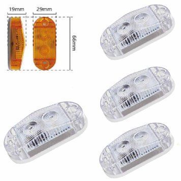 LED Габарит 66 х 29 мм 12/24V два діоди Білий 4 шт (BD-0132W) 69106 фото