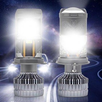 LED лампи автомобільні H4 Mini 160/170W 18000Lm 6000K (Лінзовані D35 мм З Оманкою Canbus) F60 100515 фото