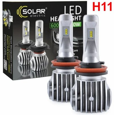 LED лампи автомобільні Solar H11 12/24V 40W 6500K 6000Lm IP65 радіатор та кулер (CANBUS з обманкою) 2 шт (8611) 57542 фото