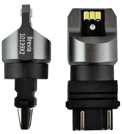 LED автолампа Brevia Power 12/24V P27/7W 6x3020SMD 330Lm 6000K CANbus 2 шт W2,5x16q (10139X2) 10139X2 фото