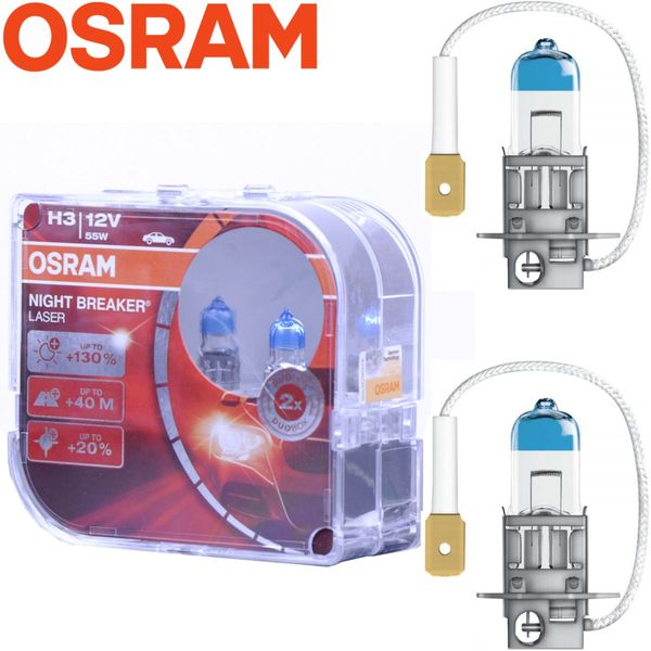 Автолампа галогенна Osram Night Breaker +130% 12V H3 55W 2 шт (64151 NBL +130) 54962 фото