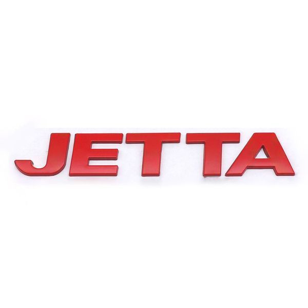 Емблема напис JETTA Пластик 132Х22 мм Червона на скотчі (Завод) 89023 фото