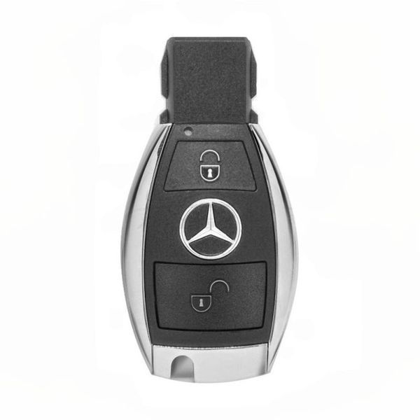 Чохол ключа Mercedes-Benz сірий+золота окантовка (2 кнопки) TPU 96101 фото