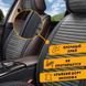 Накидка на заднні сидіння Алькантара Palermo Premium Чорно-Червоний кант 1 шт 86414 фото 3