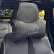 Подушка на підголівник з логотипом Lexus Екошкіра 3D Кольоровий лого Чорна-Коричневий кант 1 шт 91677 фото