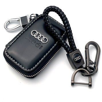 Подарунковий набір №8 для Audi / Брелок плетений з карабіном / Чохол шкіра Наппа 38688 фото