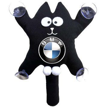 Игрушка на присоске Кот Саймон XL BMW Жирный Кот Черный (Цветной логотип 3D) 74613 фото