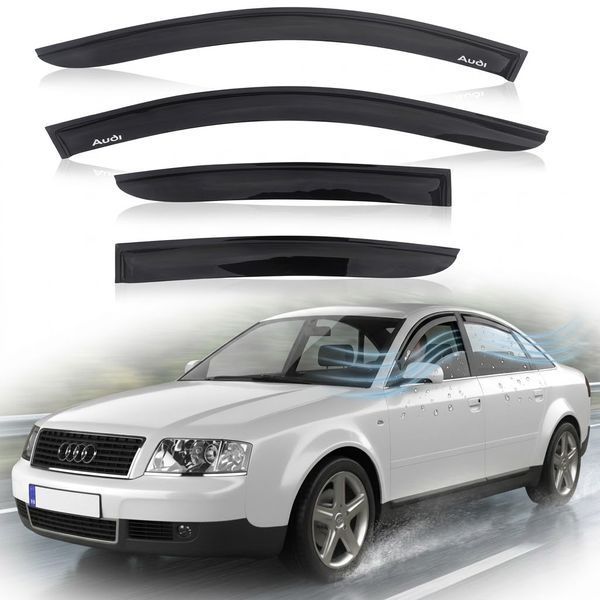 Дефлектори вікон вітрові Audi A6 (C5) Седан 1997-2004 Скотч 3M Voron Glass 41222 фото