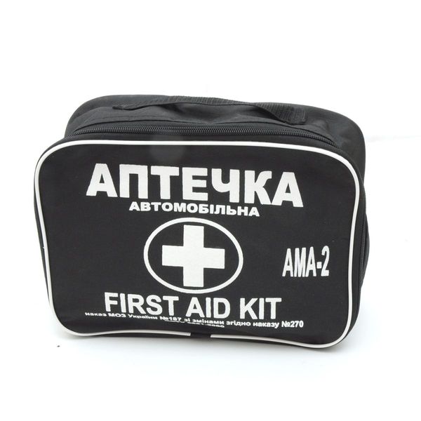 Аптечка автомобільна АМА-2 до 18 осіб bus / Сумка Чорна First AID Kit / тип Євро 51650 фото