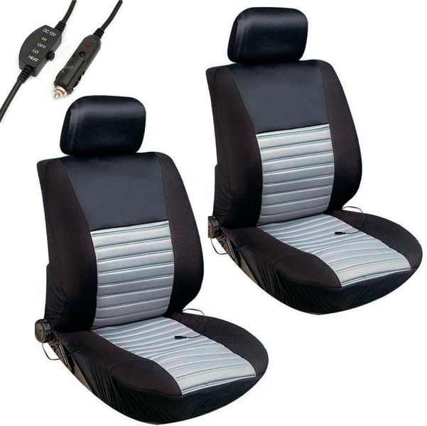 Чехлы с подогревом для автомобильного сидения Tango Arctic 12V 35/45W 100х50 см 2 шт Черные-Серые (РР-А54017) 65538 фото