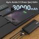 Power Bank Портативний Акумулятор Bix 30000 mAh 3x USB 22,5 Вт Чорний (PB302) S4C_PB302 фото 6