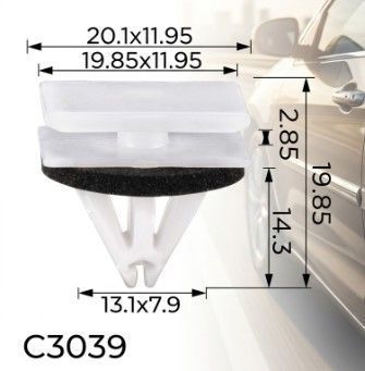 Кліпса кріплення молдингу Ford Tesla Chevrolet Pontiac Lincoln (W716352S300 W716351S300) C3039 73432 фото