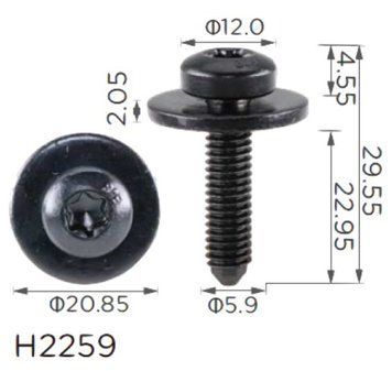 Гвинт з шайбою Volkswagen, Audi, Skoda, Seat (N90993603, 19301) (H2259) 73693 фото