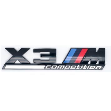 Эмблема надпись X3M competition для Bmw черная глянцевая пластик (на скотче) 95809 фото