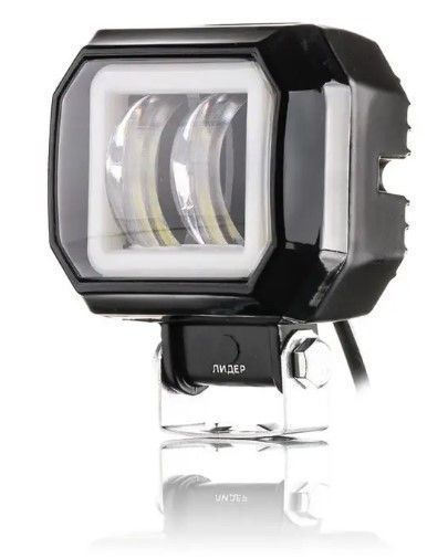 Фары дополнительные LED 20W (10W*2) 95x73x60 mm / Линза с ДХО 10-30V Ближний свет / Красный Обод 1 шт (F20R) 60136 фото