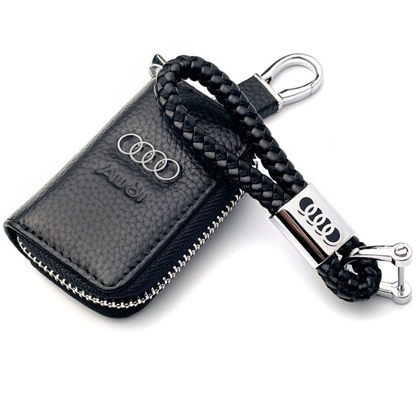 Автонабір №3 для Audi / Брелок та чохол для автоключів з логотипом / тиснена шкіра 505503 фото