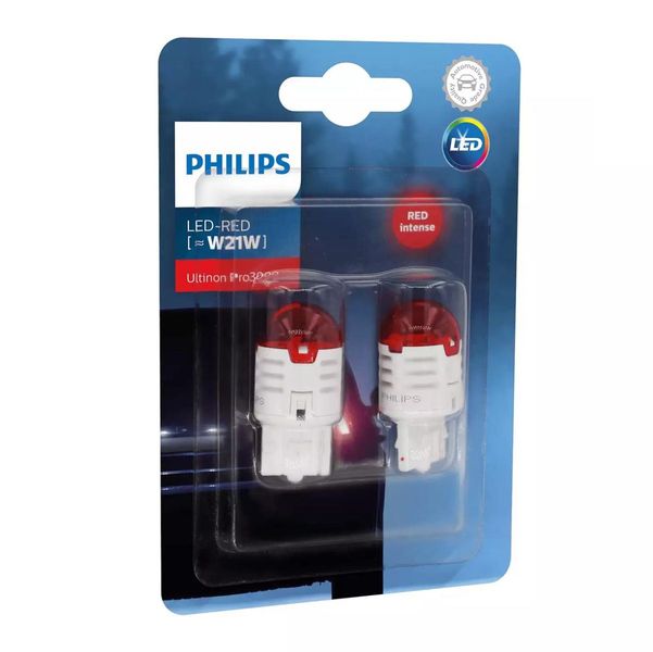 Світлодіод 12V бесцок. W21 Philips 11065U30RB2 LED Red Ultinon Pro3000 2шт 57048 фото