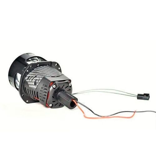 Автомобильные BI-LED линзы D2.5" дюйма D65 мм Y5 55W / 65W Карбоновая Двойная призматическая Линза 6+1+1 2 шт 94958 фото