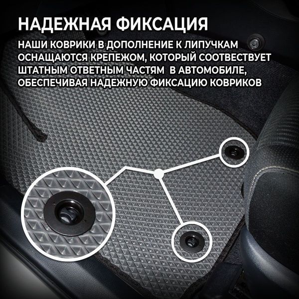 3D EVA Коврики в салон для Skoda SuperB 2001-2008 (Металлический подпятник) Черные-Коричневый кант 5 шт 62976 фото