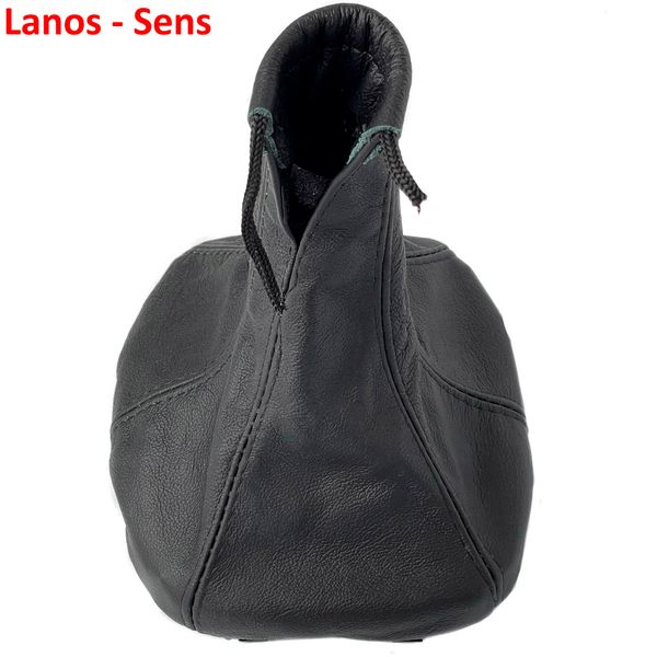Чехол для ручки КПП Модельный Lanos - Sens рамкой Кожа Черный 58986 фото