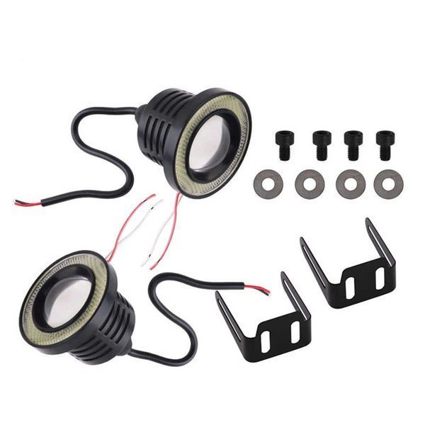Противотуманные LED Фары круглые Линза с ДХО D89 мм 12V 15W 5000K-COB Белый Свет 2 шт (AG-2509 W) 54953 фото