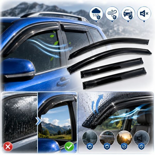Дефлекторы окон ветровики Volkswagen Touareg I 2002-2010 Скотч 3M Voron Glass 86804 фото