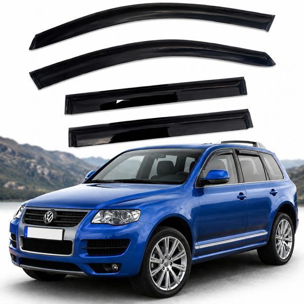 Дефлекторы окон ветровики Volkswagen Touareg I 2002-2010 Скотч 3M Voron Glass 86804 фото