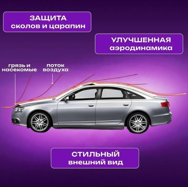 Дефлектор капоту мухобійка для Audi A4 (В7) 2005-2008 Євро Кріплення (Vip Tuning) AD09 1795 фото