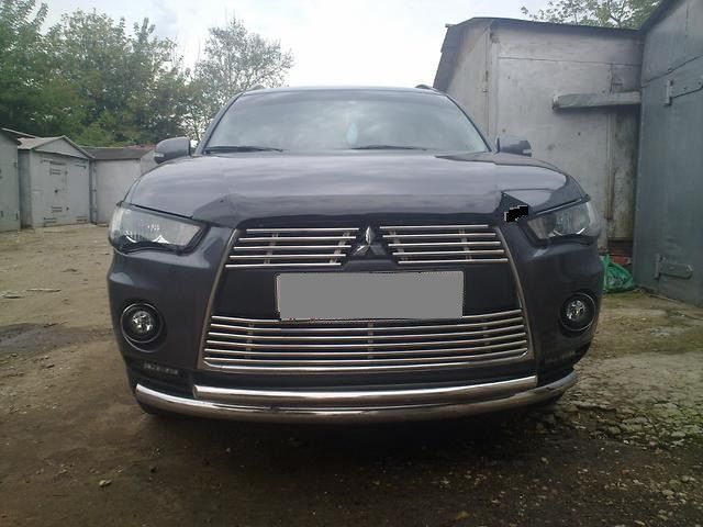 Дефлектор капоту мухобійка для MITSUBISHI OUTLANDER XL 2010- короткий 4450 фото