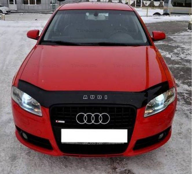 Дефлектор капоту мухобійка для Audi A4 (В7) 2005-2008 Євро Кріплення (Vip Tuning) AD09 1795 фото