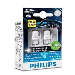 Світлодіод 12V Т10 Білий Ultinon Philips 127994000KX2 4000K+50Lm 2шт 41848 фото