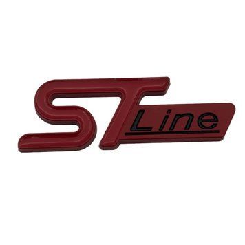Эмблема надпись STLine для Ford Красная 96х35 мм металл 90532 фото
