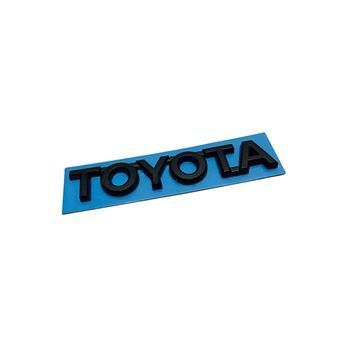 Эмблема надпись Toyota черная 94х19 мм пластик (на скотче) 96228 фото