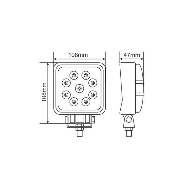 LED фара Brevia Sport Дальний свет 10-30V 27W (9x3W) 1980Lm Алюминиевый корпус IP68 (10642QSX1) 94884 фото