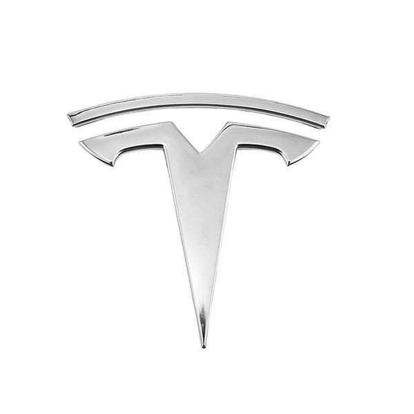 Емблема Tesla Хром 87 мм Пластик на скотче (Завод) 88404 фото