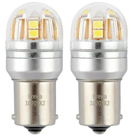 LED автолампа Brevia Spower 12/24V T25 P21W 15x2835SMD 330Lm 6000K CANbus 2 шт (10201X2) 10201X2 фото