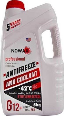 Антифриз готовий NOWAX -42°C G12+ Червоний 5 кг (NX05001) 42042 фото