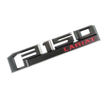 Эмблема надпись F150 Lariat для Ford черная матовая Красная 262х51 мм пластик (на скотче) 95865 фото