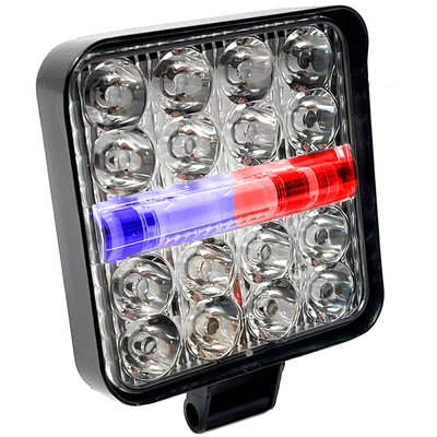 Фара LED Дальний Свет и Стробоскоп 12-24V 6-32W Красно-Синий 1 шт (MINIZY-F-BS-WR) 62065 фото