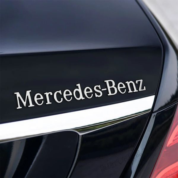 Эмблема надпись Mercedes-Benzчерная глянцевая 250х40 мм пластик (на скотче) 95722 фото