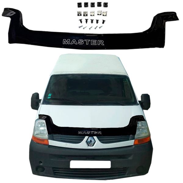 Дефлектор капота мухобійка Renault Master 2003-2010 (Євро Кріплення) Voron Glass MR10803 фото