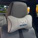 Подушка на підголівник з логотипом Daewoo Екошкіра 3D Кольоровий лого Сірі-Сірий кант 1 шт 91747 фото