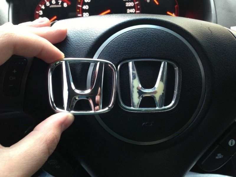 Емблема керма Honda Хром 50х40 мм Пластикна скотче (Завод) 88548 фото