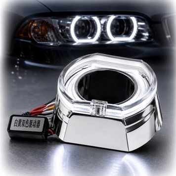 LED Маска Ангельские глазки 2.5" D64 мм 12V 6000K BMW Белый Свет Chrome-O 1 шт 94966 фото