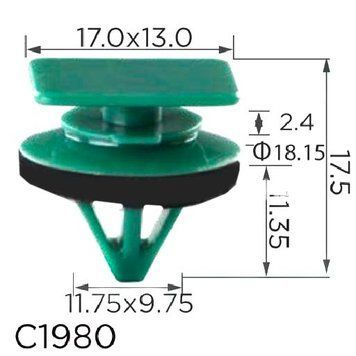Клипса крепления обшивки карты дверей молдингиMAZDA (D10E-51-SJ3 D10E51SJ3 15244) (C1980) 73309 фото
