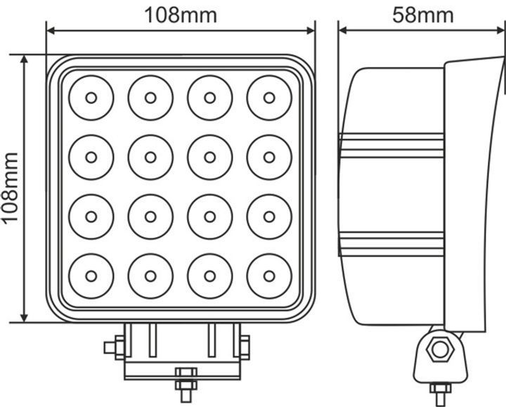 LED фара Brevia Sport Дальний свет 10-30V 48W (16x3W) 3520Lm Алюминиевый корпус IP68 (10652QSX1) 94889 фото