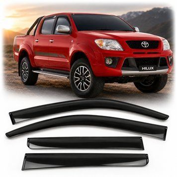 Дефлектори вікон вітровики Toyota Hilux 2006-2015 4D скотч SunPlex (SP-S-70) 102774 фото