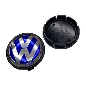 Ковпак колеса Volkswagen синій срібний пластик 1 шт 56 мм OEM 1j0601171 (ковпачок, заглушка) 94619 фото