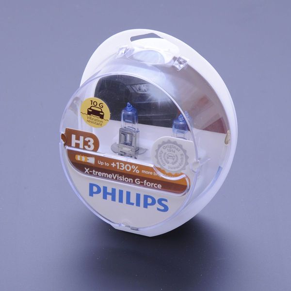 Автолампа галогенна Philips X-treme Vision G-Force +130% H3 12V 55W Pk22s 2 шт (12336XVGS2) 00000056590 фото